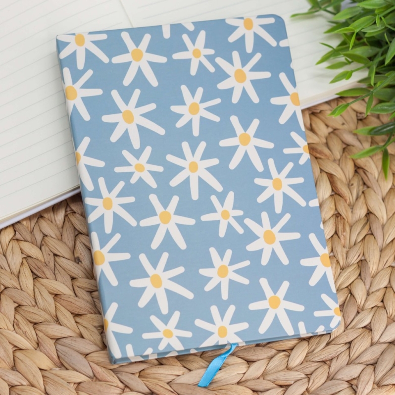 Блокнот (A5) "Paint flowers", blue (14.5*21)