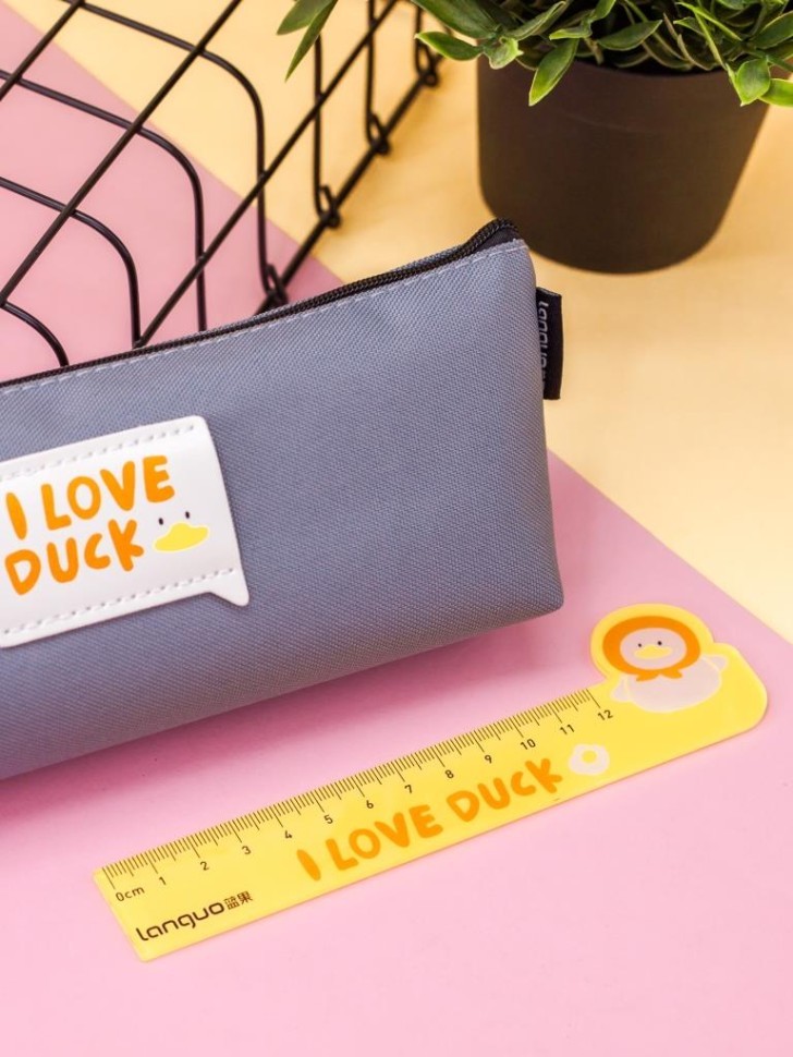 Пенал "I love duck", grey