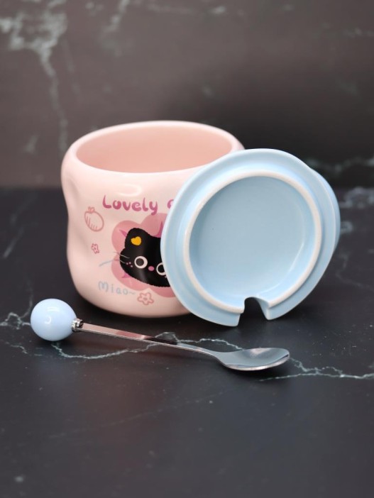 Кружка «Lovely cat, cherry», pink (450 ml) 