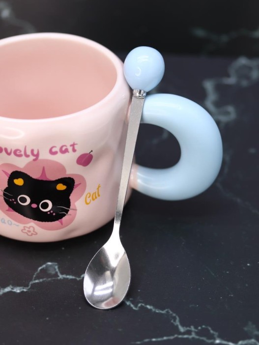 Кружка «Lovely cat, cherry», pink (450 ml) 