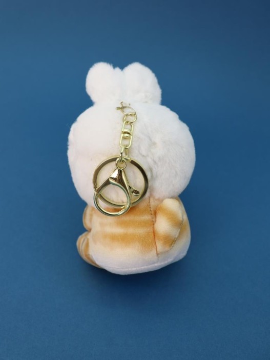 Мягкая игрушка - брелок "Orange cat hare hat", white, 10 см 