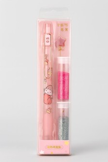 Клеевая ручка с блестками 2 цветов, "Magic Girl Handmade,  pink pen"