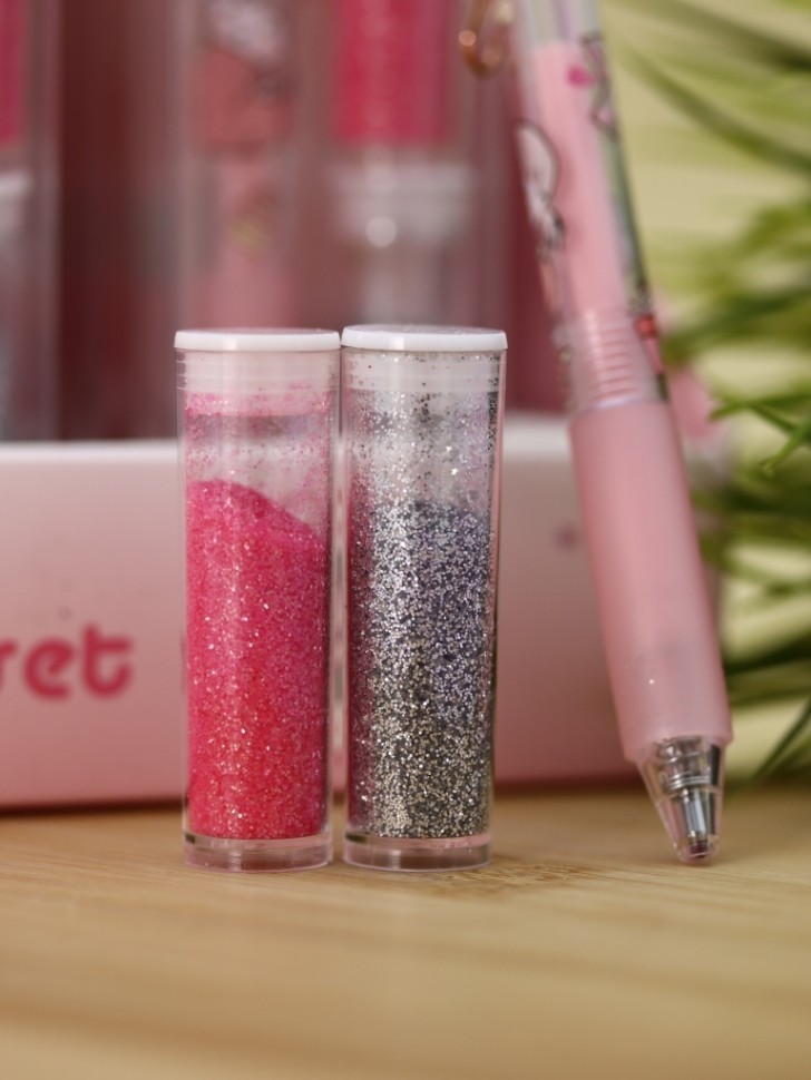 Клеевая ручка с блестками 2 цветов, "Magic Girl Handmade,  pink pen"