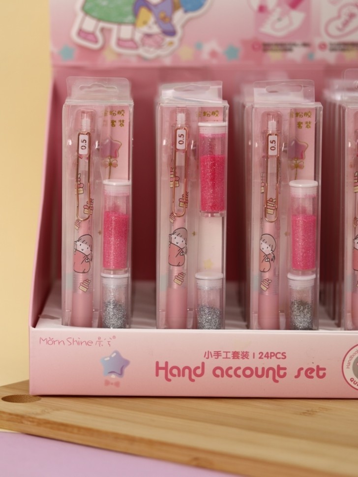 Клеевая ручка с блестками 2 цветов, "Magic Girl Handmade,  pink pen"