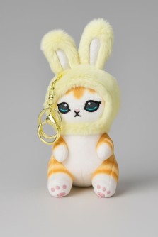 Плюшевый брелок "Cat hare hat", green, 10 см