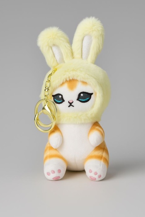 Плюшевый брелок "Cat hare hat", green, 10 см 