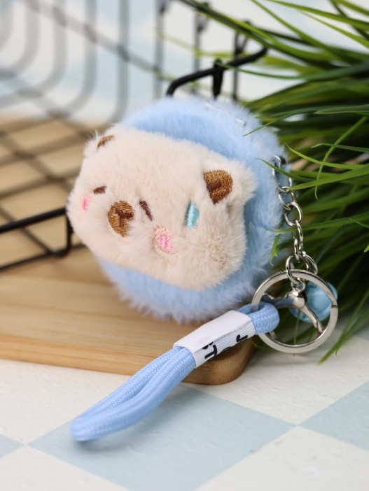 Плюшевое раскладное зеркало брелок &quot;Capybara&quot;, голубое (7*7 см) 