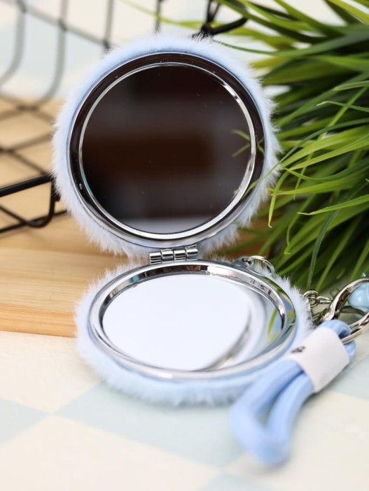 Плюшевое раскладное зеркало брелок &quot;Capybara&quot;, голубое (7*7 см) 