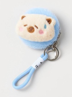 Плюшевое раскладное зеркало брелок "Capybara", голубое (7*7 см)