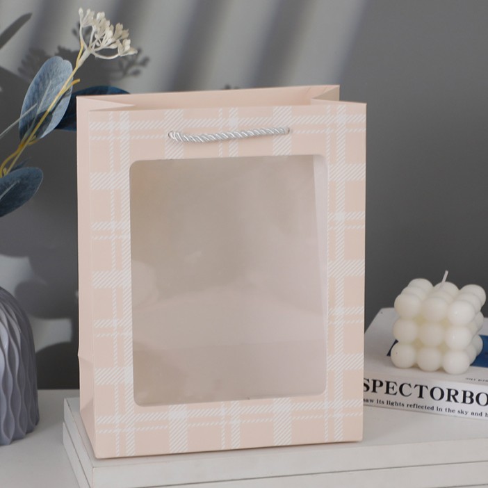 Пакет подарочный  (XS) &quot;Elegant plaid&quot;, orange (14.5*19.5*10) 