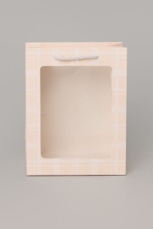 Пакет подарочный  (XS) "Elegant plaid", orange (14.5*19.5*10)