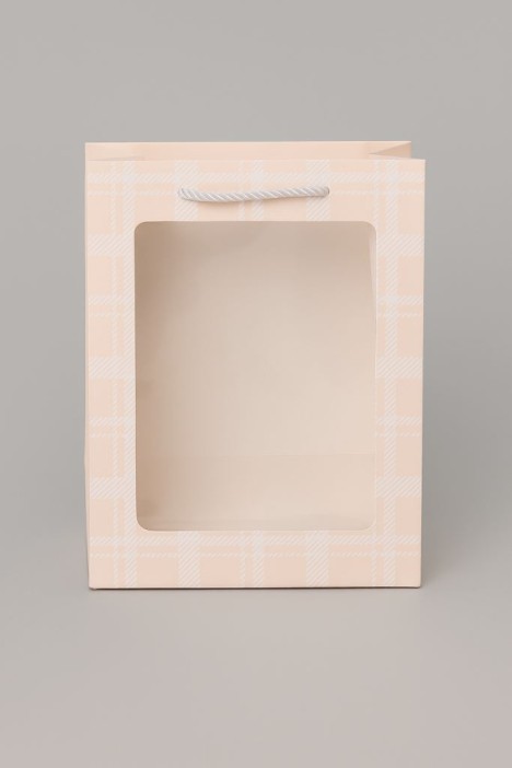 Пакет подарочный  (XS) &quot;Elegant plaid&quot;, orange (14.5*19.5*10) 