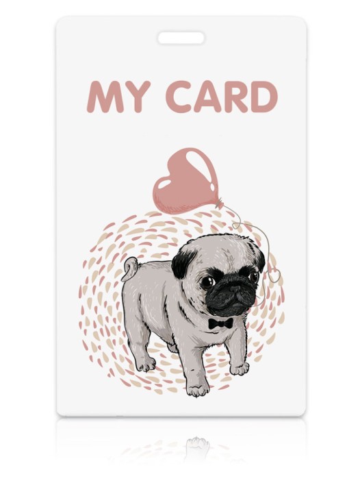 Держатель для карт "Мопс" (6,5 х 10,4 см) 