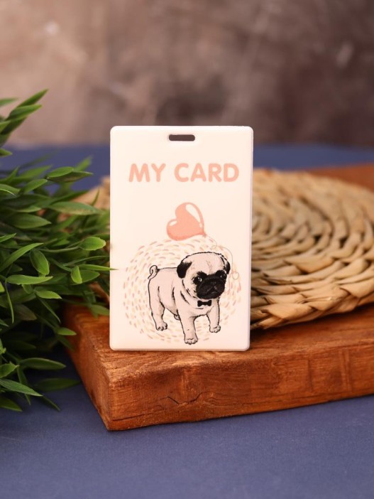 Держатель для карт "Мопс" (6,5 х 10,4 см) 
