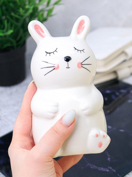 Копилка керамическая «Sleepy bunny», white (12х8 см) 