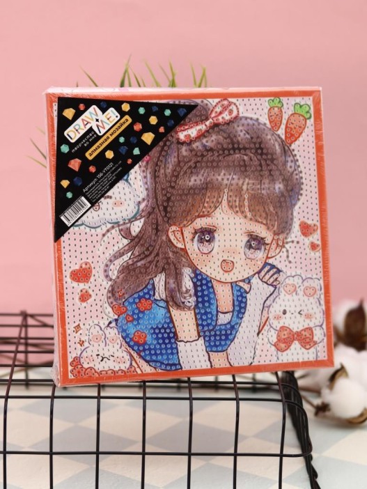Алмазная мозаика на подрамнике Draw Me! «Upset girl», (20*20 см) 