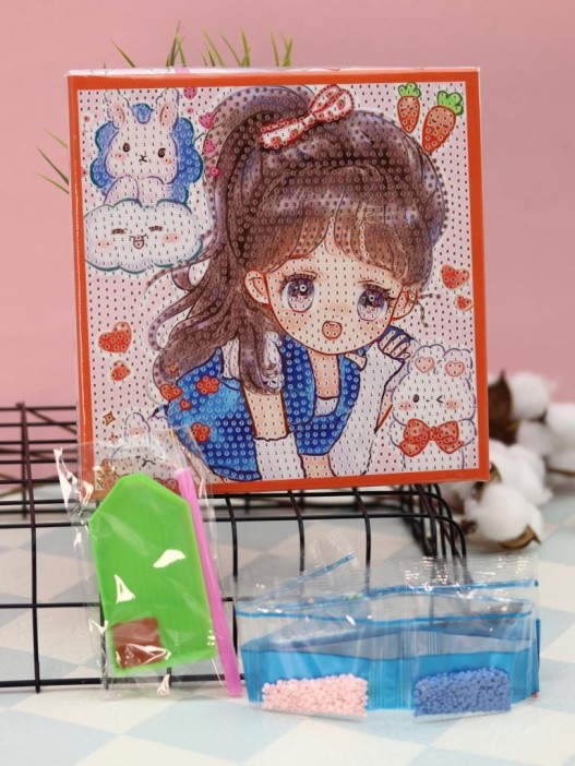 Алмазная мозаика на подрамнике Draw Me! «Upset girl», (20*20 см) 