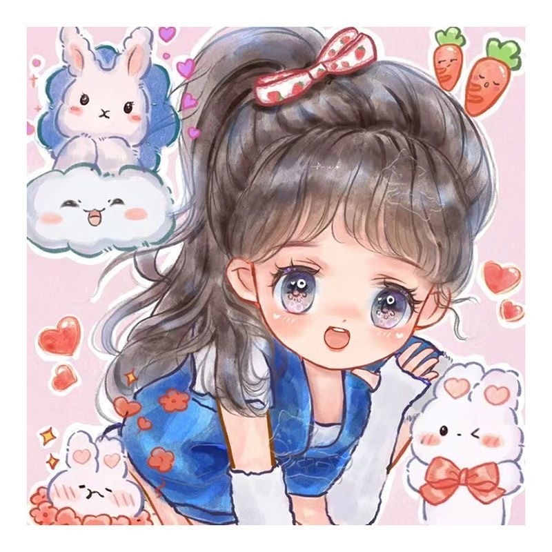 Алмазная мозаика на подрамнике Draw Me! "Грустная девочка", (20*20 см)