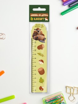 Линейка ECO из дерева iLikeGift "Плотина ждёт"