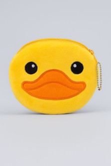 Кошелёк плюшевый "Happy duck", yellow (10*11 см)