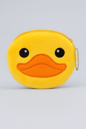 Кошелёк плюшевый "Happy duck", yellow (10*11 см)