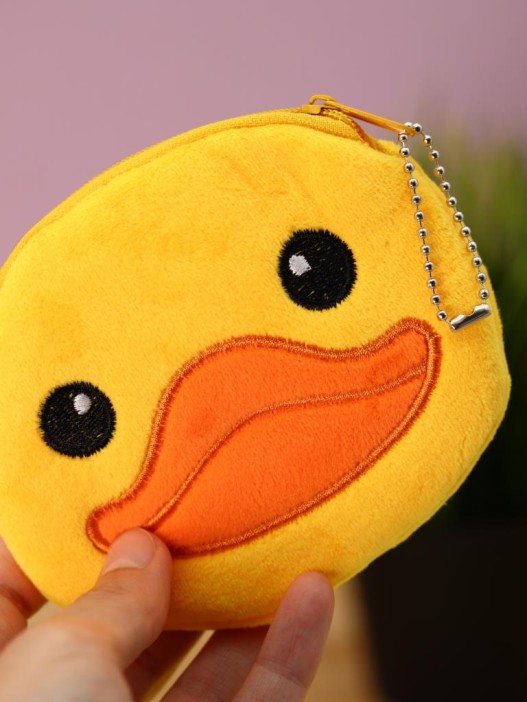Кошелёк плюшевый &quot;Happy duck&quot;, yellow (10*11 см) 