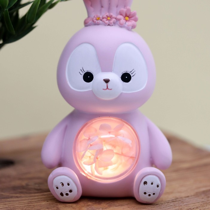 Ночник «Flower bunny», pink (20 см), пластик 