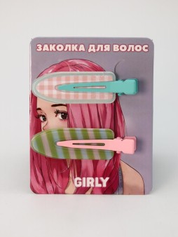 Набор заколок для волос GIRLY 2 шт. "Summer pattern", pink
