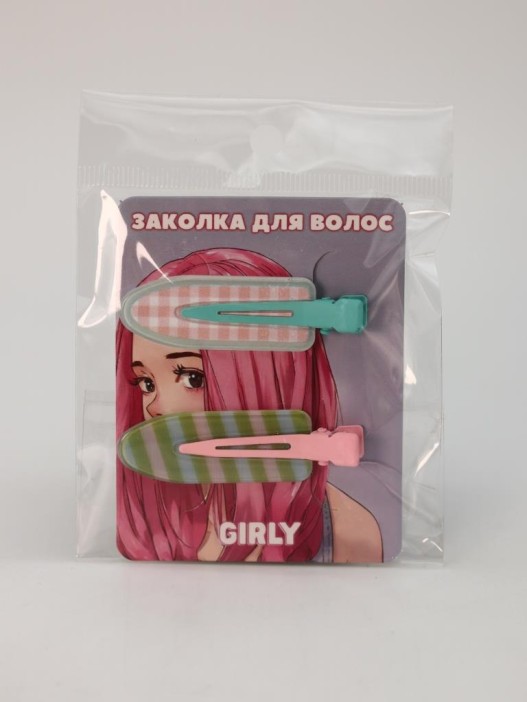 Набор заколок для волос GIRLY 2 шт. &quot;Summer pattern&quot;, pink 