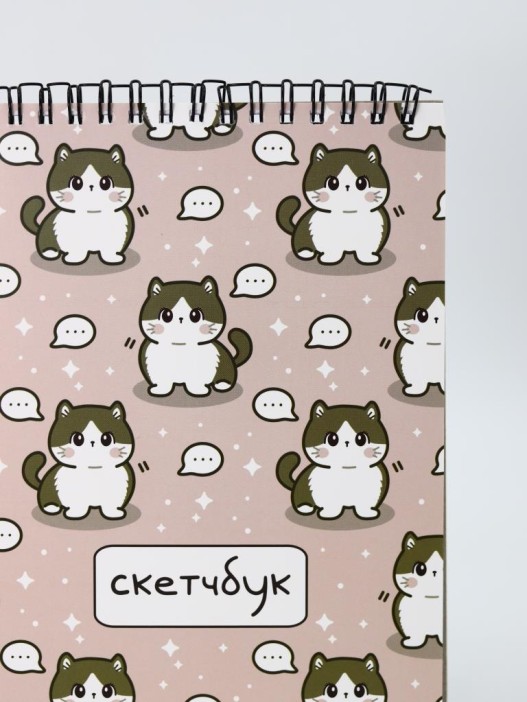 Блокнот для зарисовок Аниме "Много милых котов", 14х20 см, плотность 100 гр 