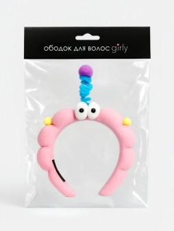 Плюшевый ободок для волос GIRLY "Funny", pink