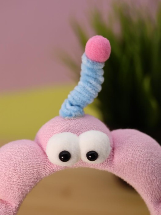 Плюшевый ободок для волос GIRLY &quot;Funny&quot;, pink 