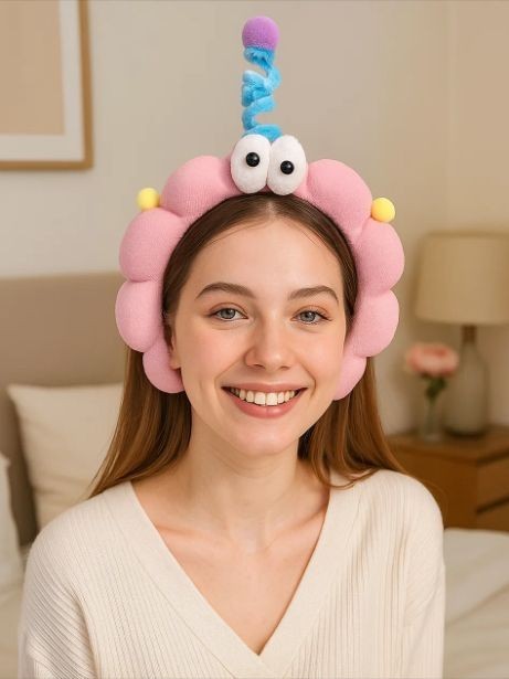 Плюшевый ободок для волос GIRLY "Забавный", розовый
