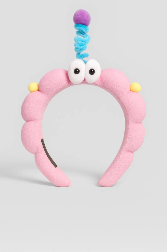 Плюшевый ободок для волос GIRLY "Забавный", розовый