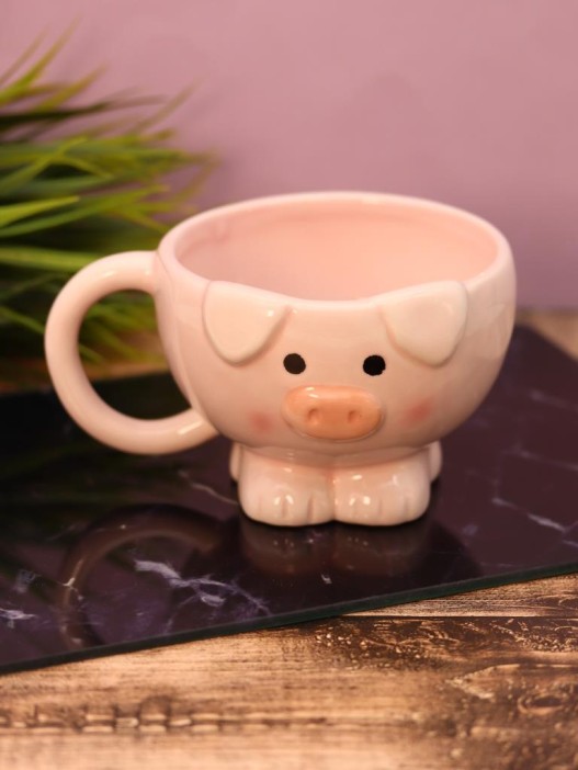 Кружка керамическая «Piglet on legs», pink 