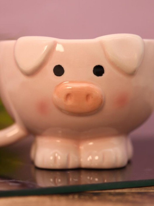 Кружка керамическая «Piglet on legs», pink 