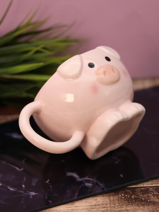 Кружка керамическая «Piglet on legs», pink 