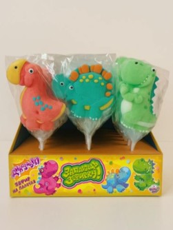 Набор воздушный зефир на палочке «Заплющь зефирку! ДИНОЗАВРЫ», 24шт.