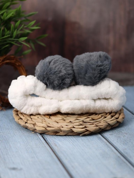 Повязка на голову GIRLY &quot;Panda gray&quot;, white 