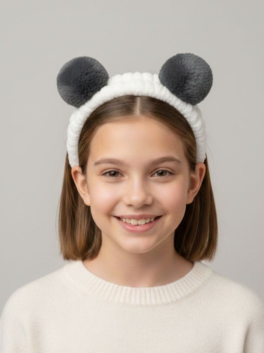 Повязка на голову GIRLY "Panda gray", white 