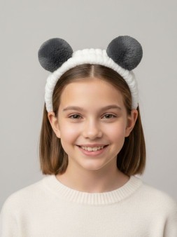 Повязка на голову GIRLY "Панда серая", белая
