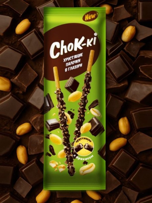 Соломка в глазури «ChoK-ki» с арахисом. 40 гр. 