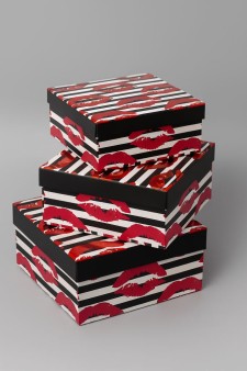 Набор подарочных коробок 3 в 1 «Kiss of passion», 15*15*6.5-17*17*8-19*19*9.5