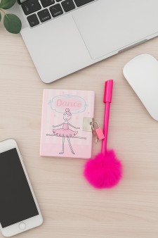 Блокнот А7 с ручкой «Take the stage», pink