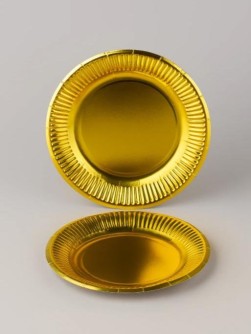 Набор бумажных тарелок 20 шт. "Golden party" (230 мм)