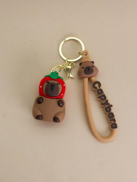 Брелок "Capybara strawberry head", brown 