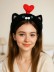 Плюшевый ободок GIRLY "Cat love", black