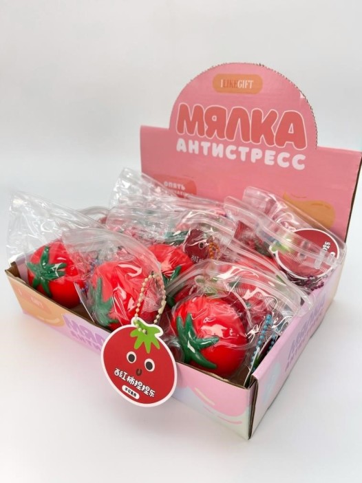 Мялка - антистресс «Tomato», шоу-бокс 12 шт. 