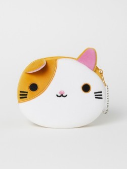 Кошелёк плюшевый "Smiling cat", brown (9*11,5 см)