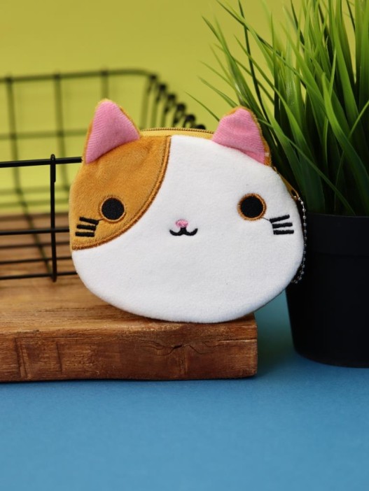 Кошелёк плюшевый &quot;Smiling cat&quot;, brown (9*11,5 см) 